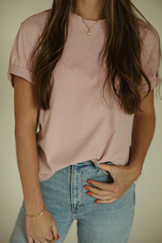 Pink Short Sleeve Basic Tee