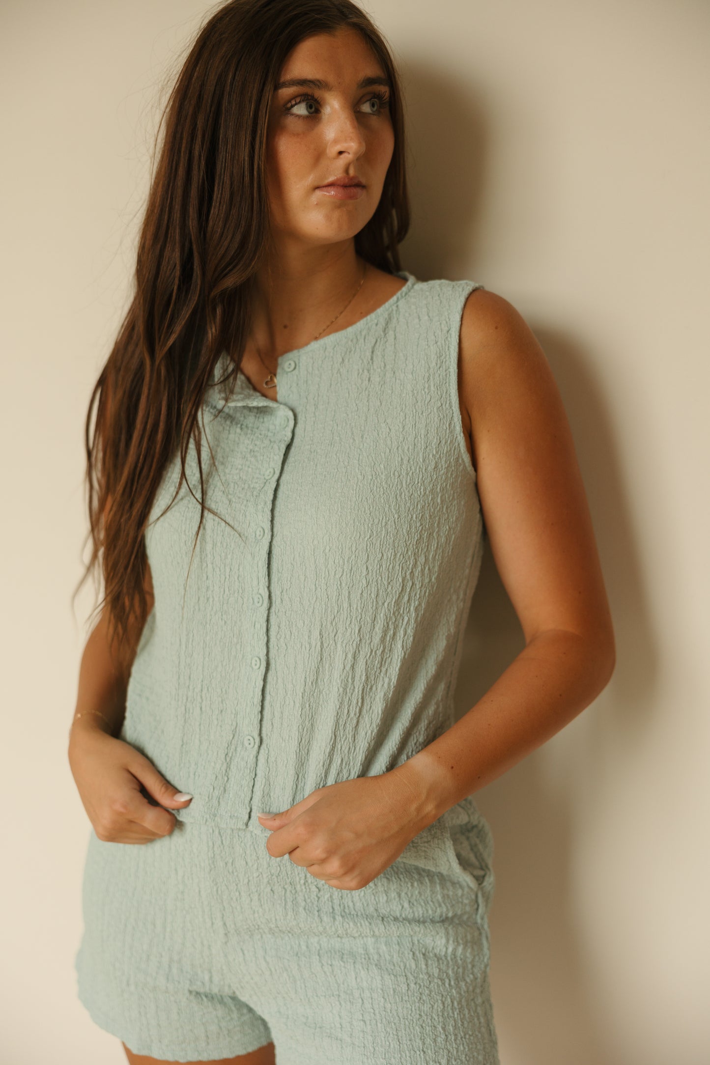 Textured Knit Tank and Short Set