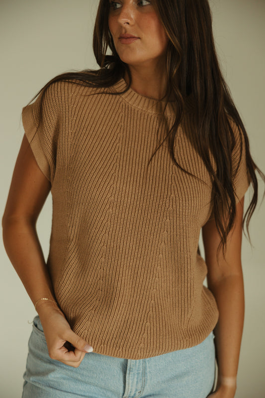 Latte Knit Sweater Top