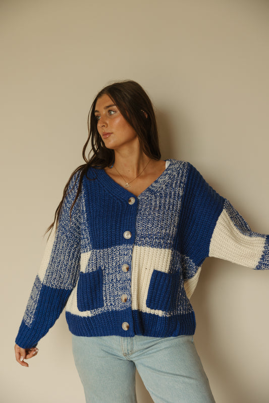 Checkered Drop Shoulder Cardigan