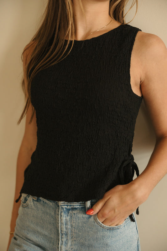 Textured Side Tie Tank