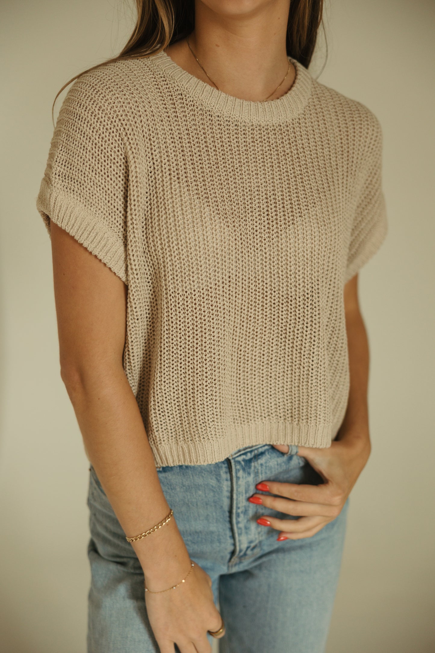 Dolman Sleeve Knitted Top