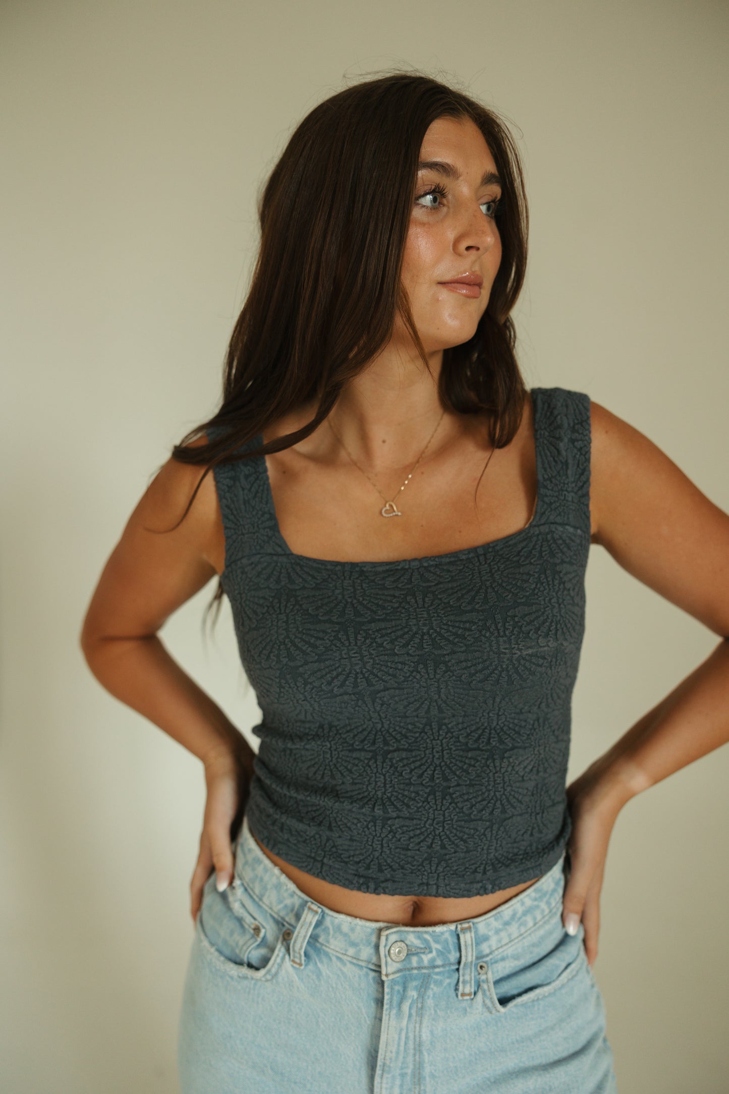 Textured Square Neck Tank