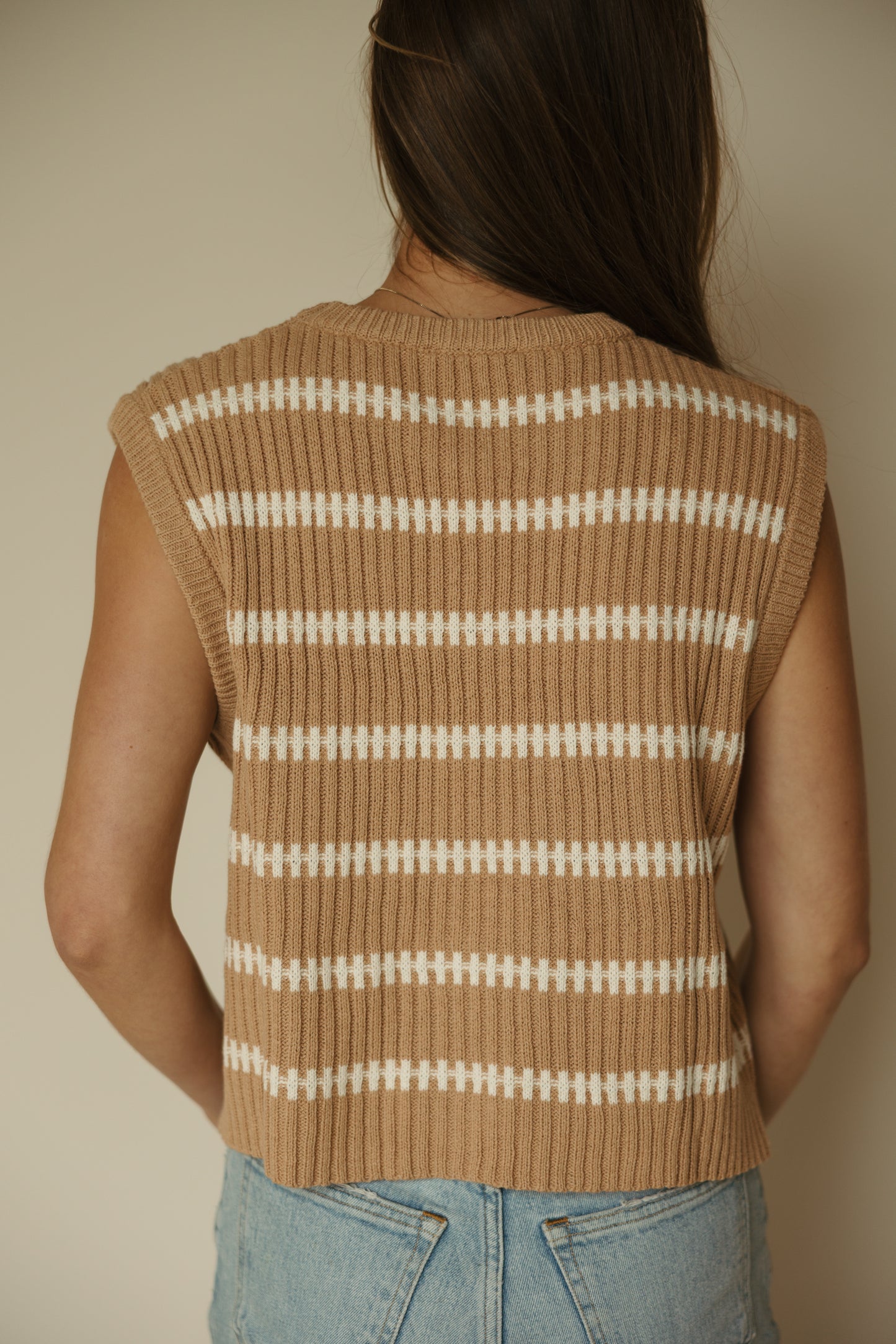 Crew Neck Stripe Knit Top