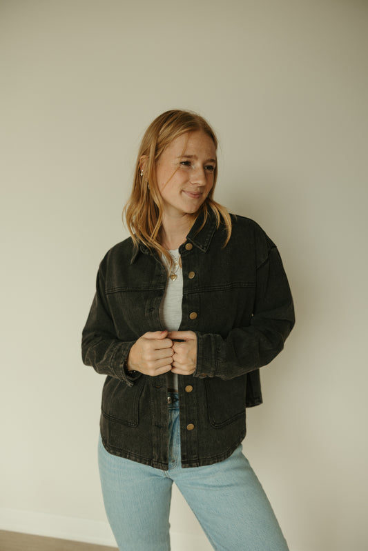 Black Washed Canvas Jacket