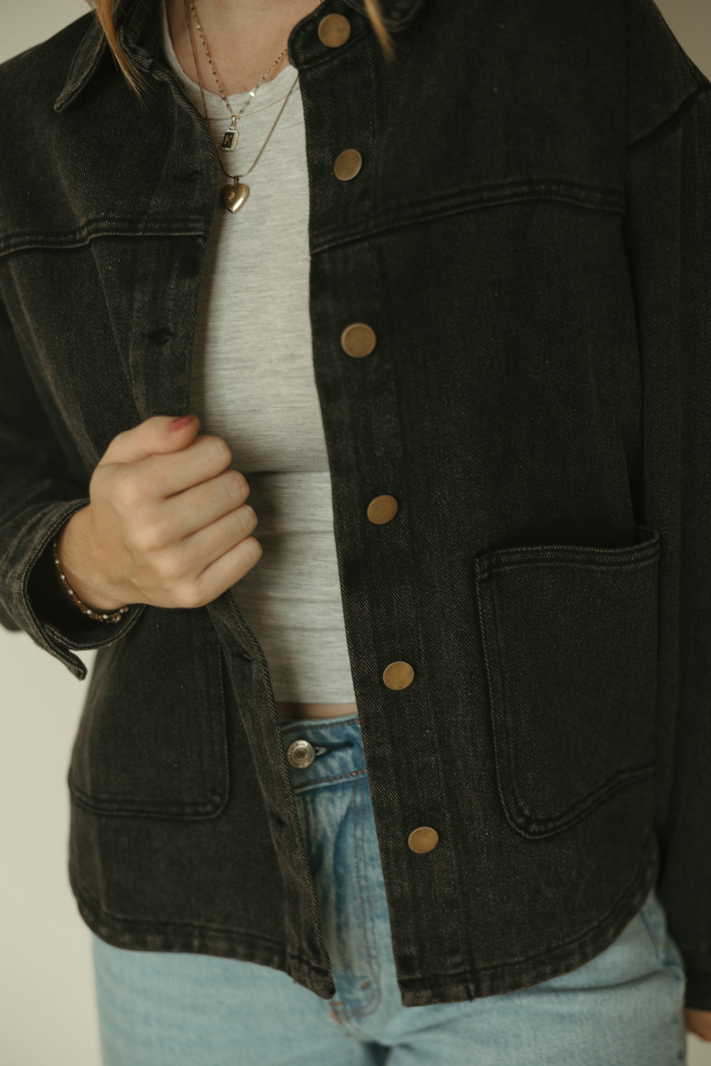 Black Washed Canvas Jacket