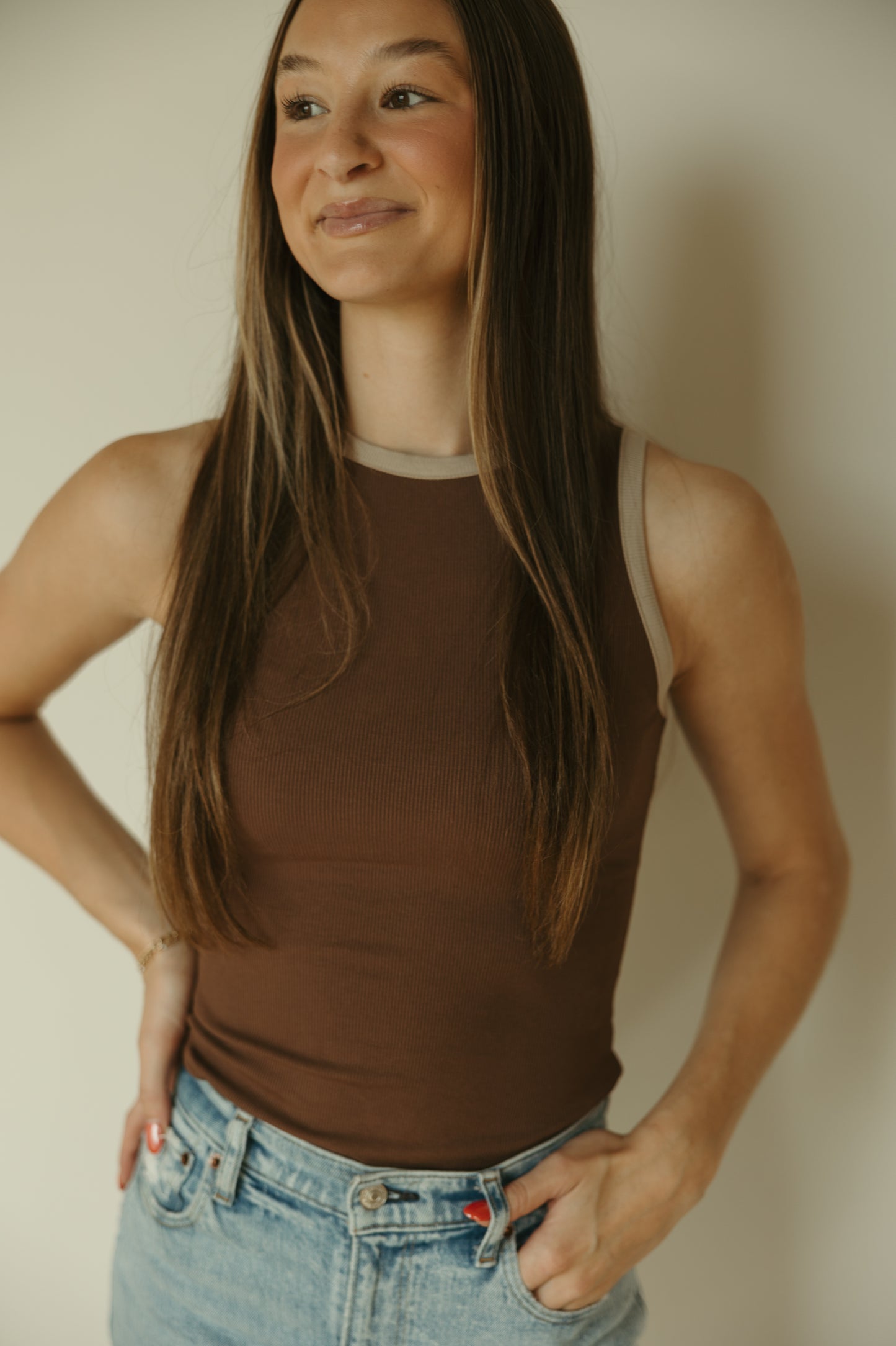 Round Neck Colorblock Bodysuit