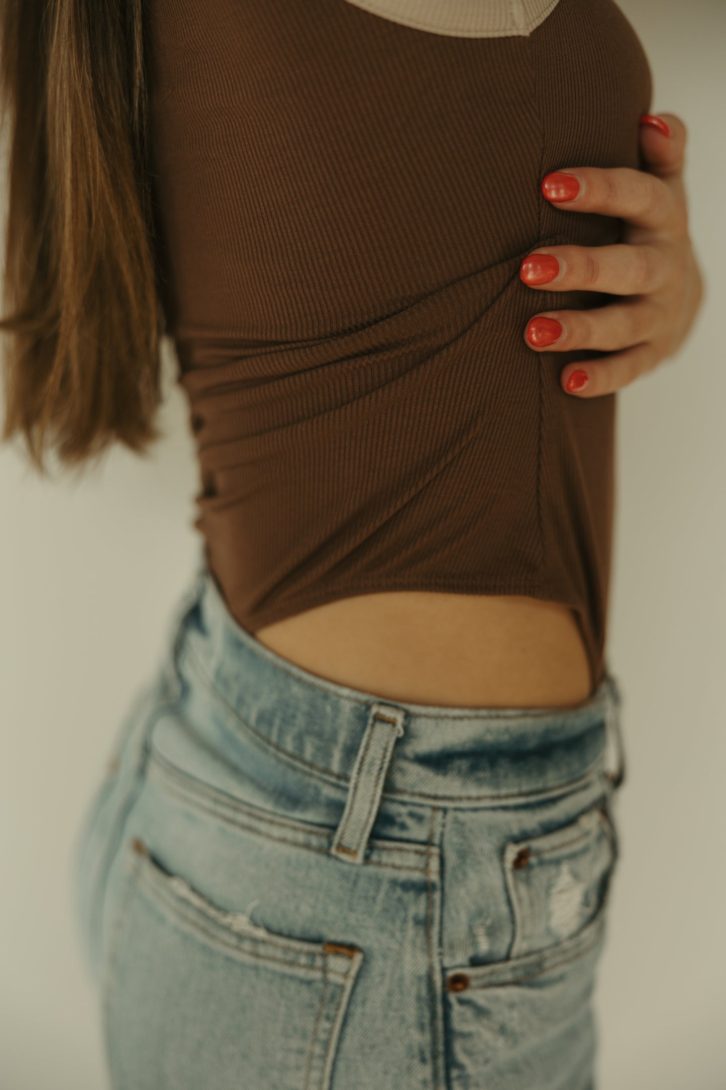 Round Neck Colorblock Bodysuit