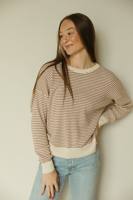 Brown Lightweight Stripe Sweater