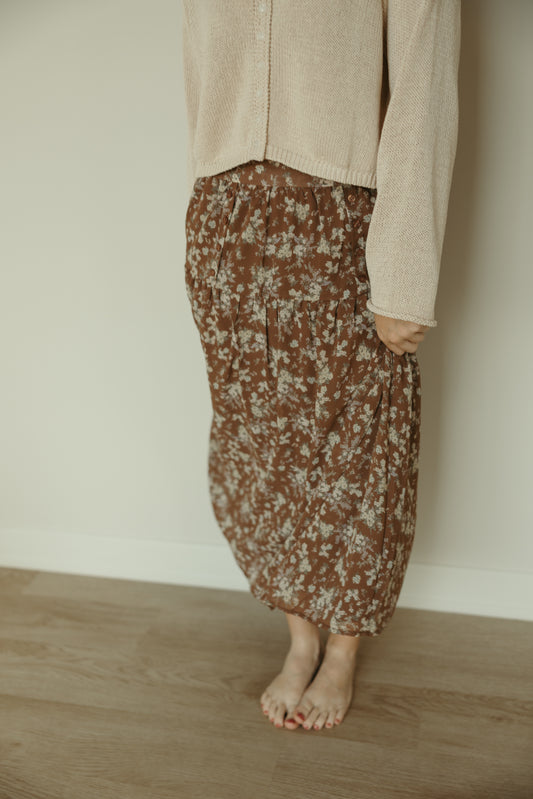 Fall Floral Midi Skirt