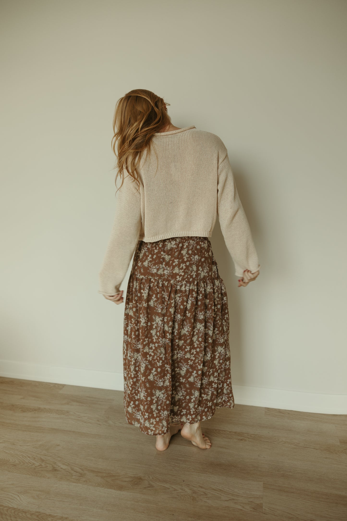 Fall Floral Midi Skirt