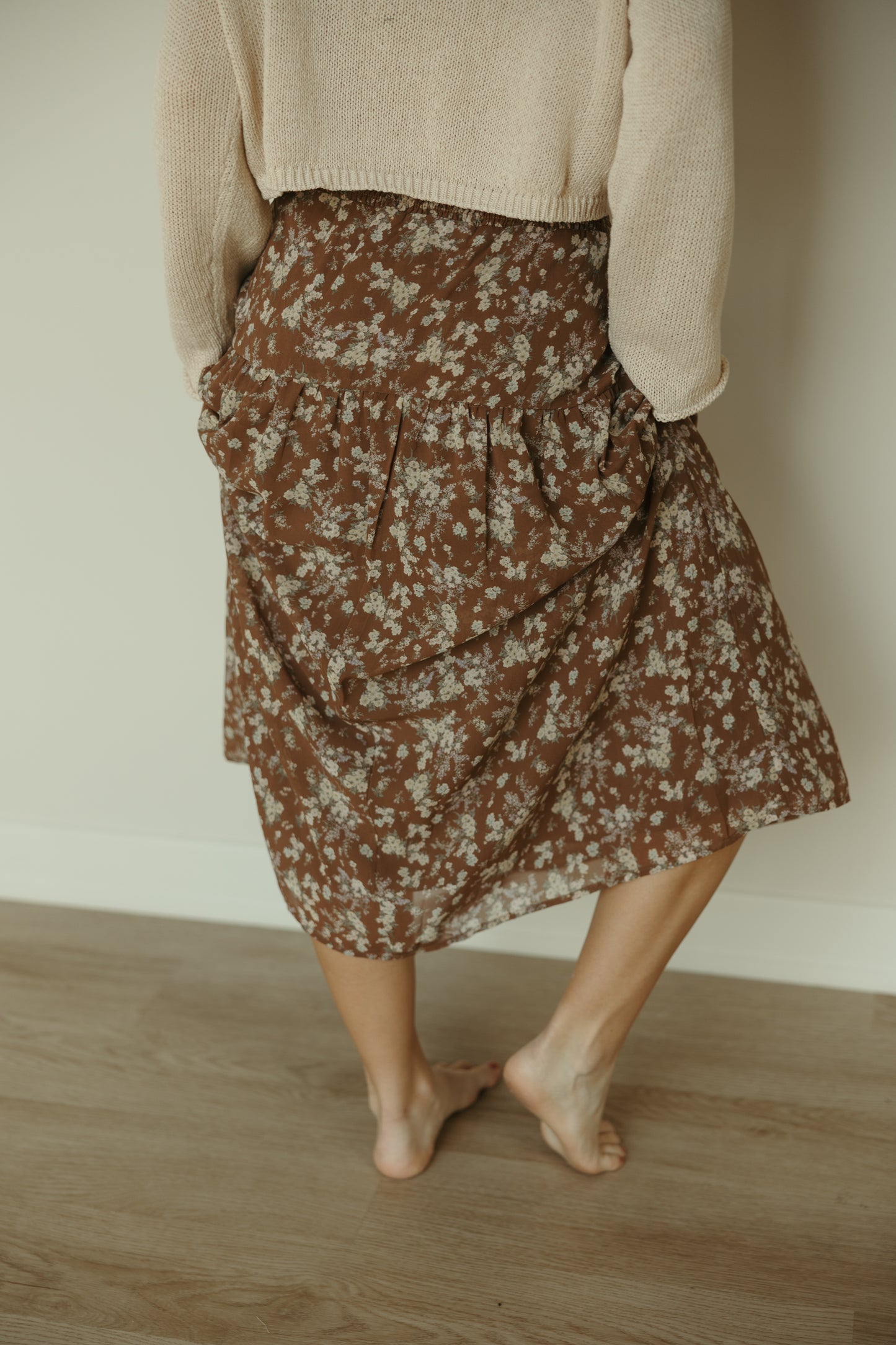 Fall Floral Midi Skirt