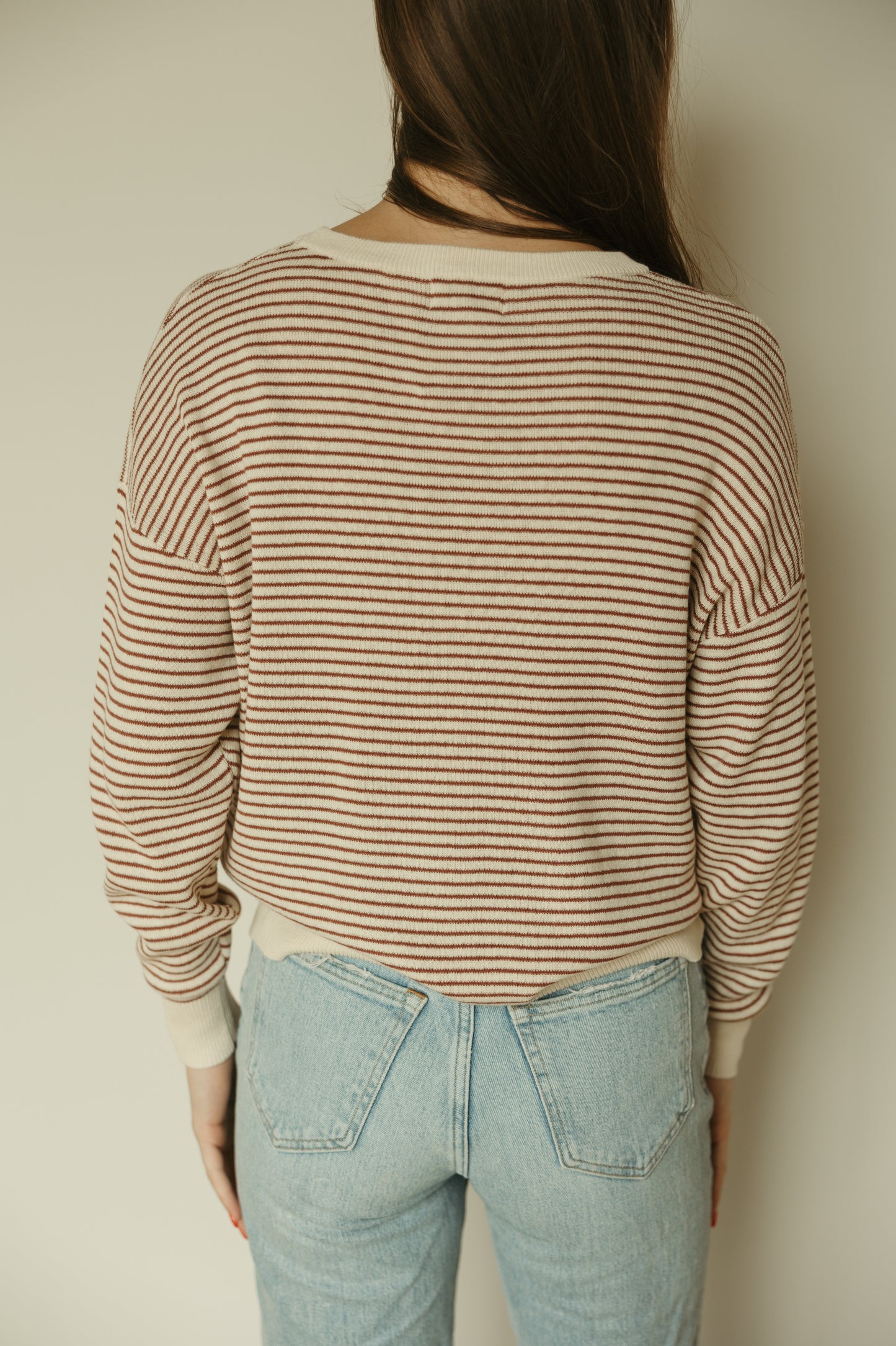 Brown Lightweight Stripe Sweater