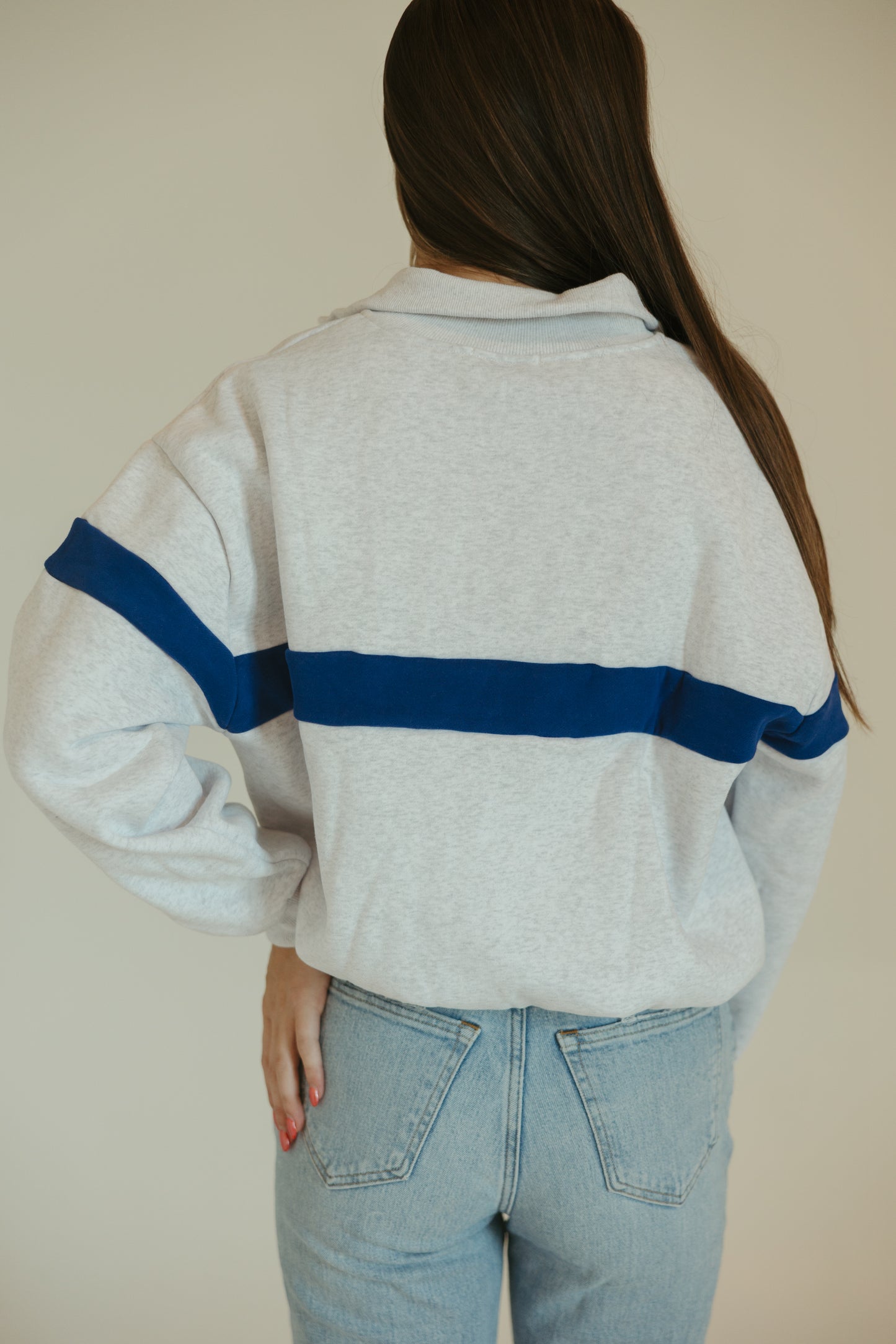 Blue Stripe Half Zip Pullover