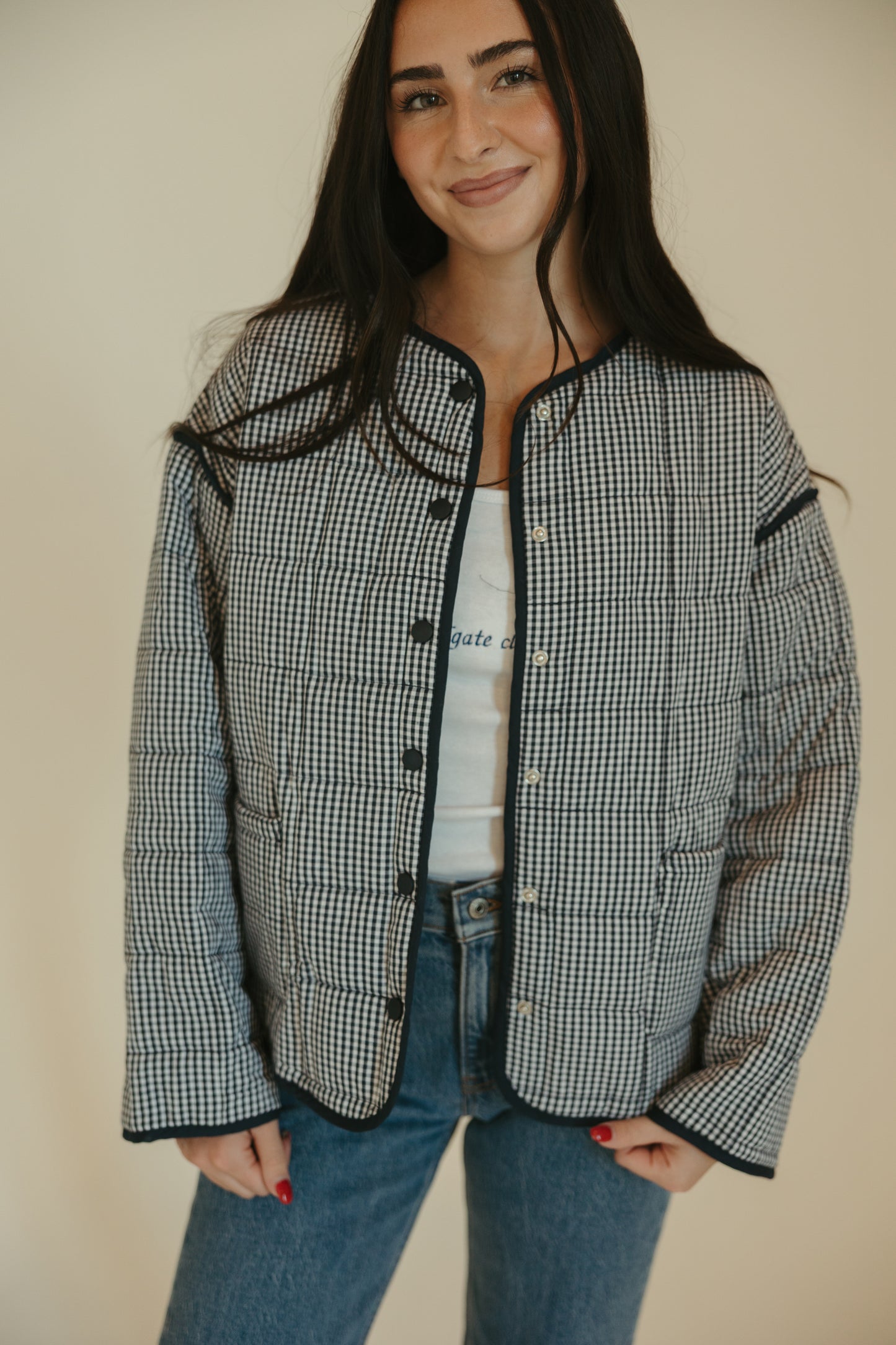Navy Quilted Puffer Jacket