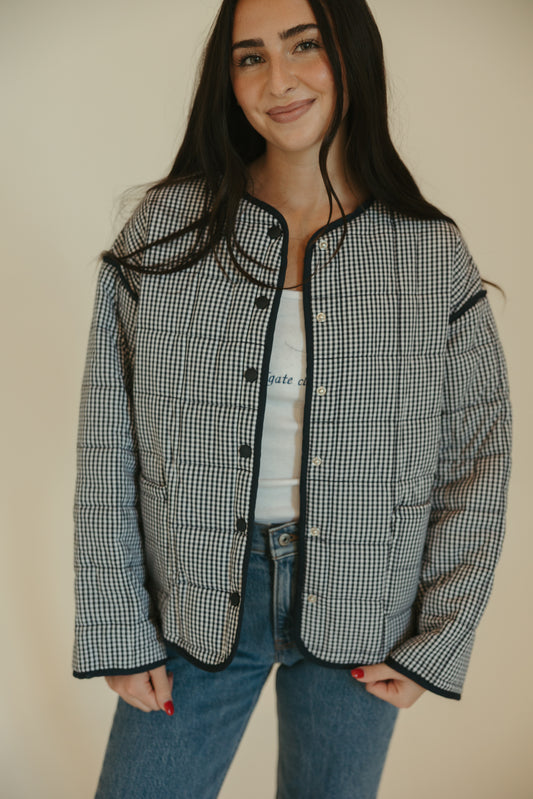 Navy Quilted Puffer Jacket