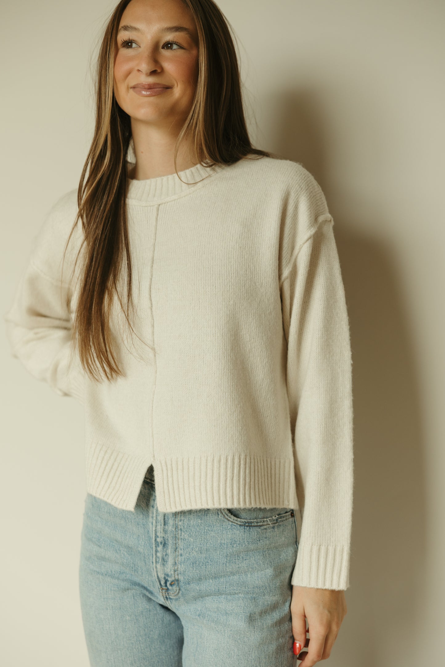 Oatmeal Paneled Sweater