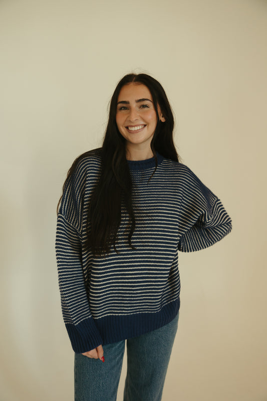 Plus Blue Striped Sweater