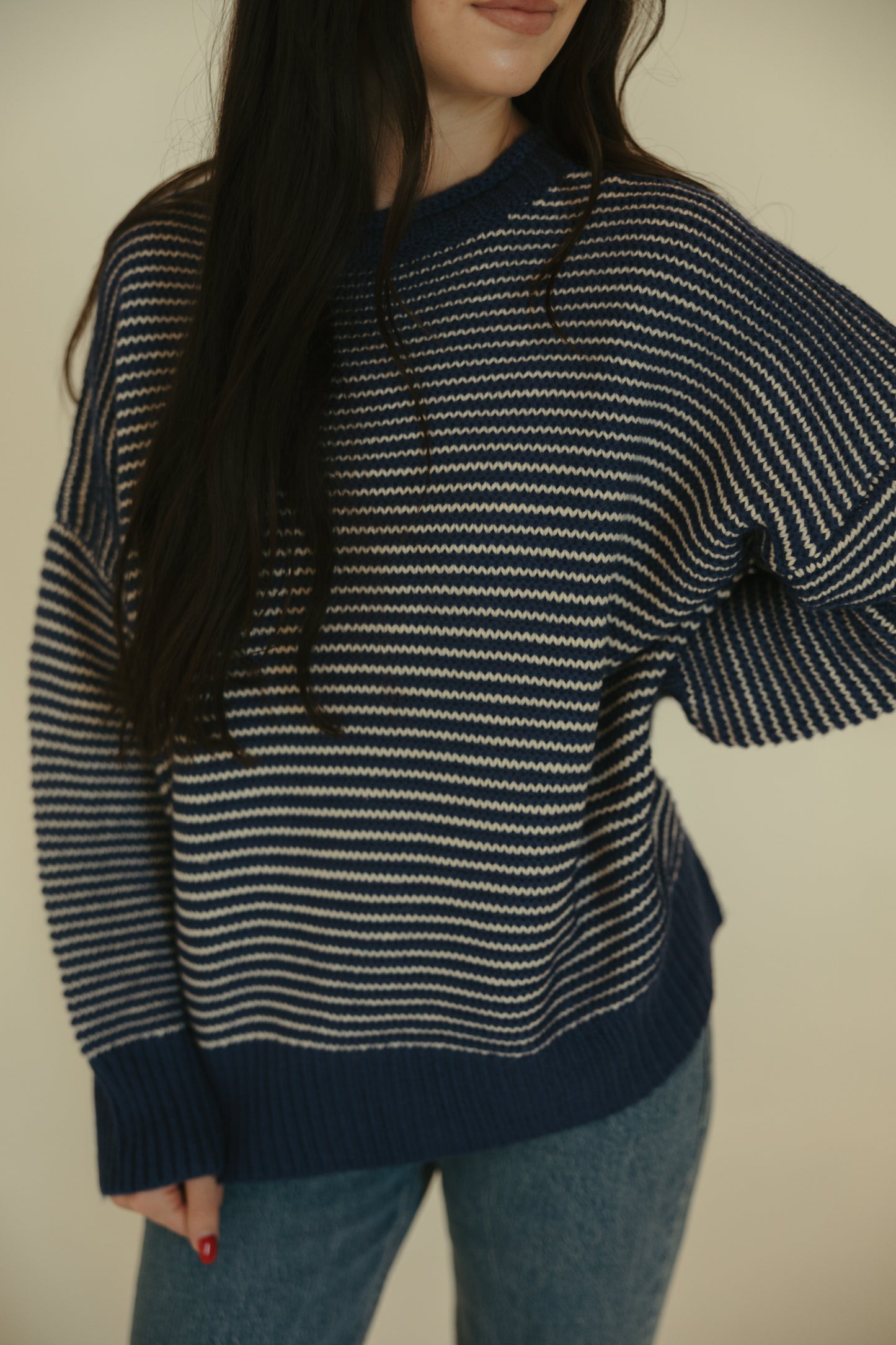 Plus Blue Striped Sweater