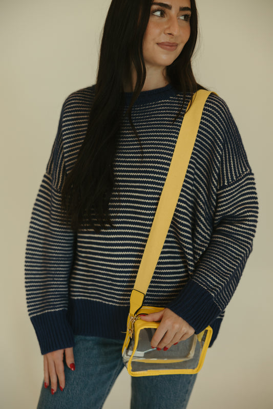 Clear Yellow Trim Stadium Bag