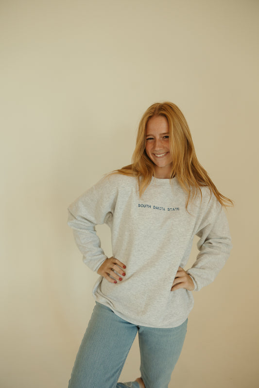 South Dakota State Embroidered Crewneck