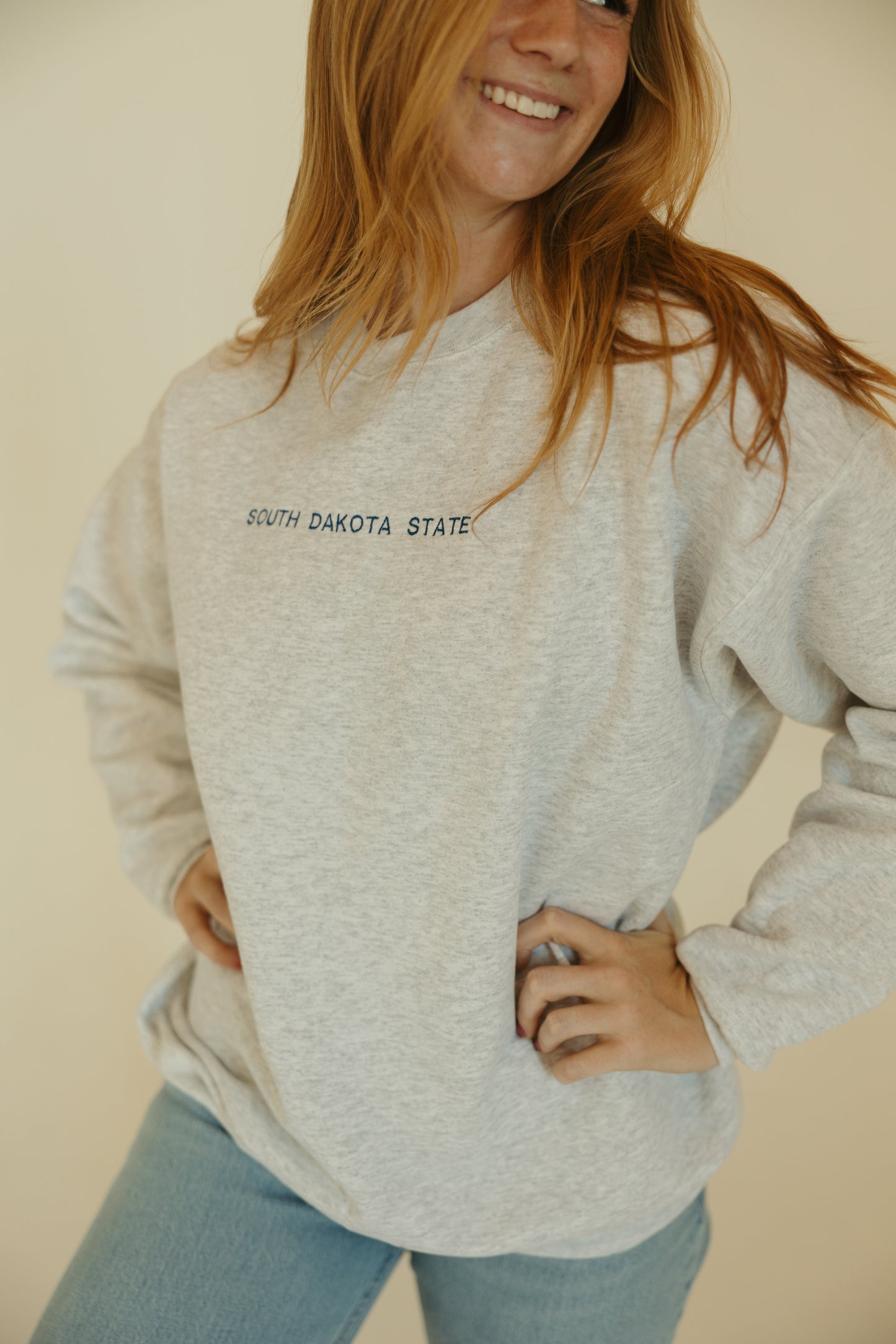 South Dakota State Embroidered Crewneck
