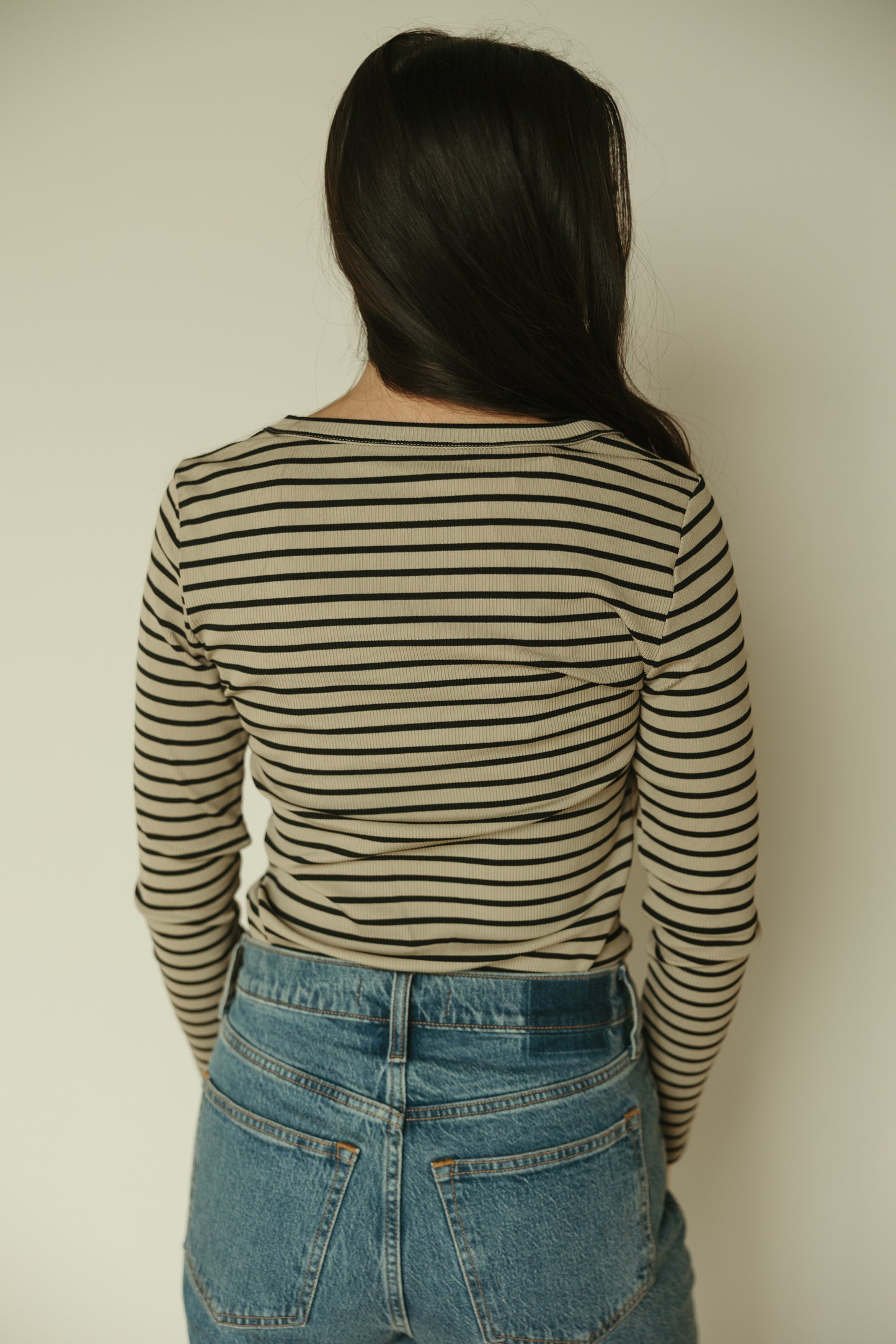 Stripe Round Neck Long Sleeve