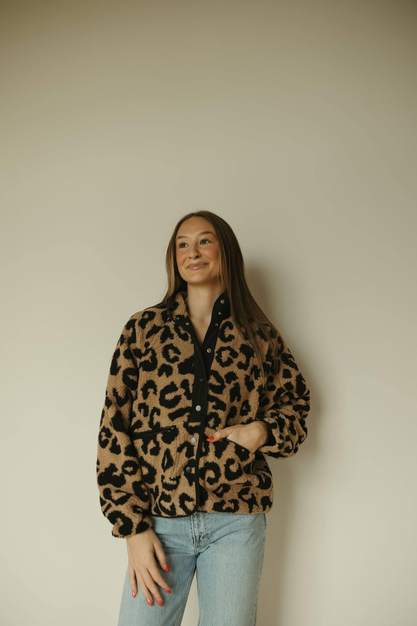 Leopard Sherpa Jacket
