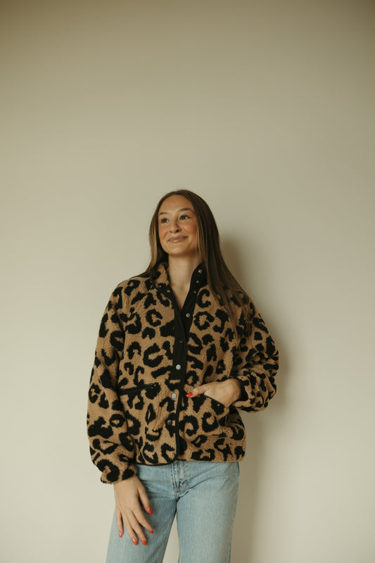 Leopard Sherpa Jacket