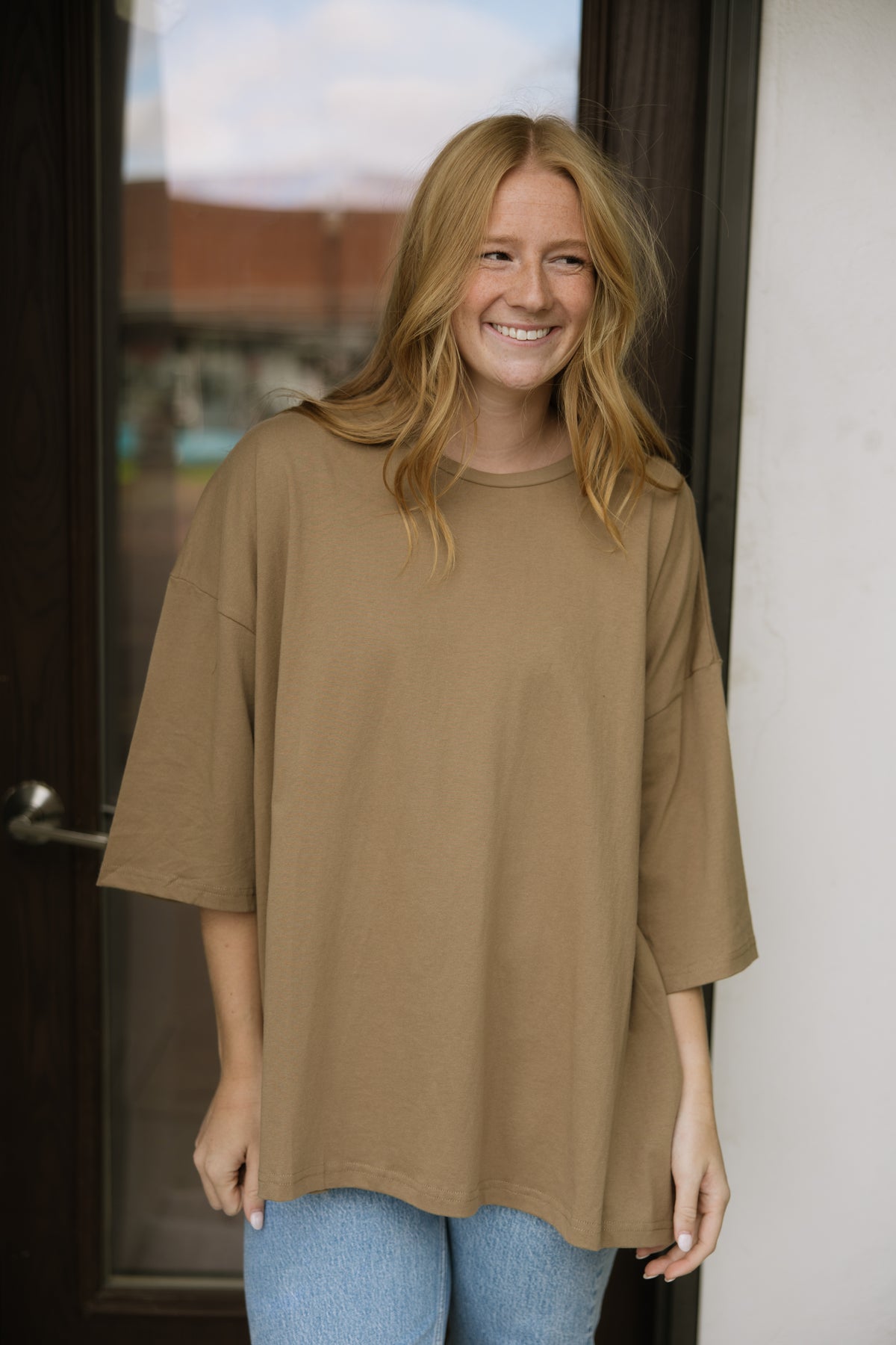 Khaki Oversized Everyday Tee