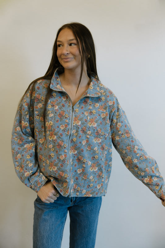 Marigold Floral Denim Jacket