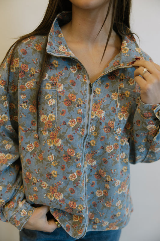 Marigold Floral Denim Jacket