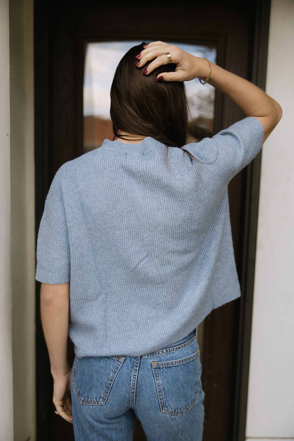 Dusty Blue Button Down Cardigan