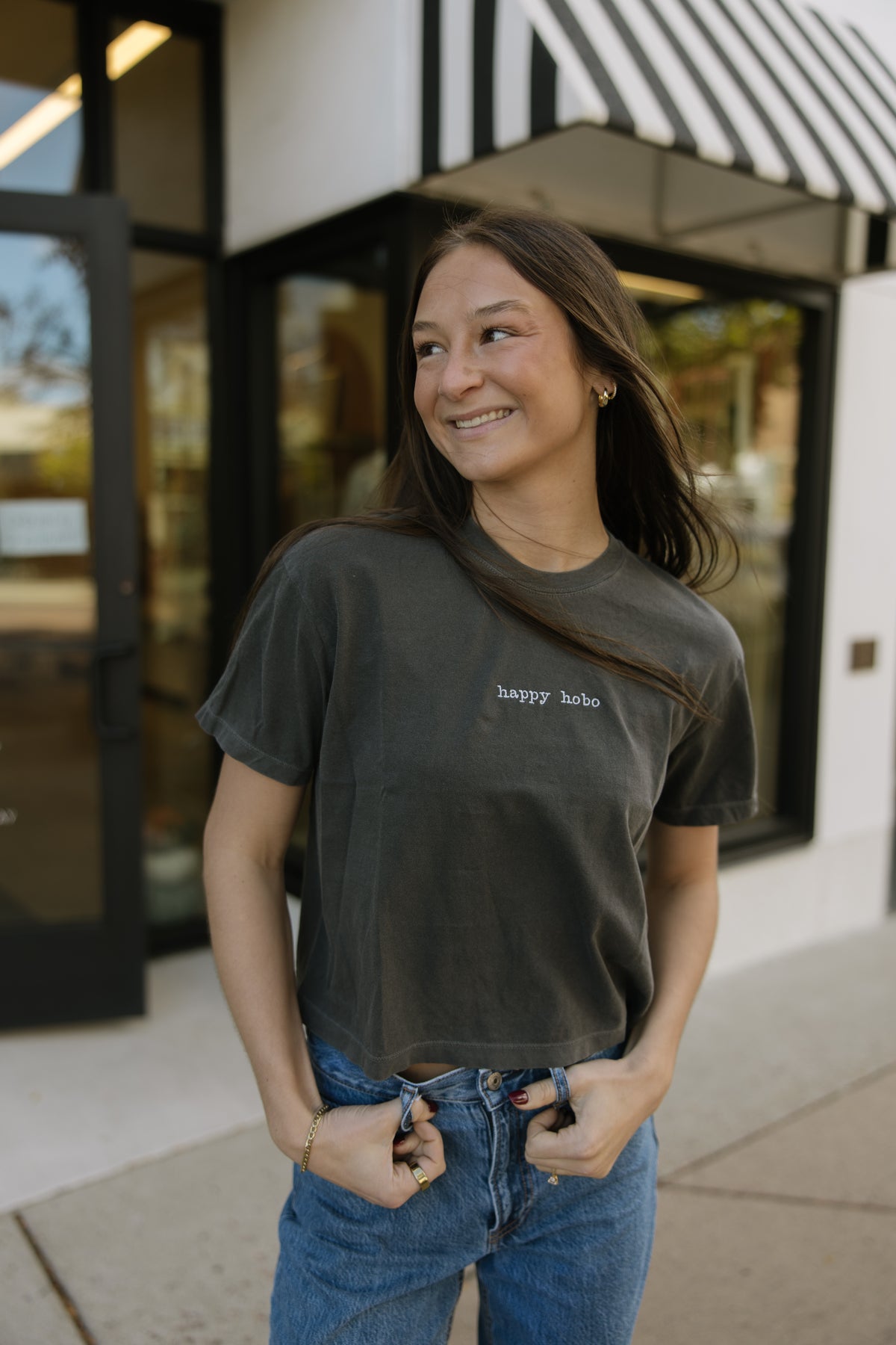 Happy Hobo Embroidered Boxy Tee