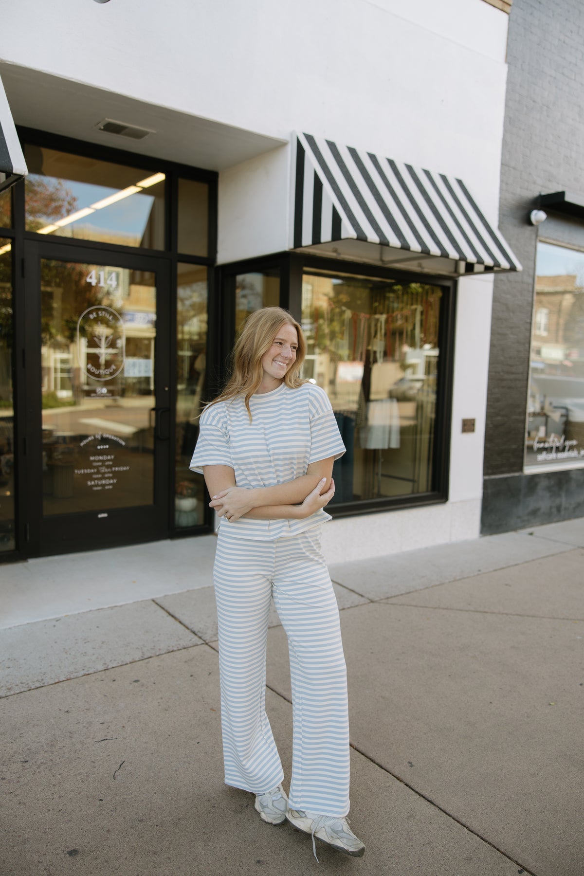 Light Blue Stripe Lounge Set