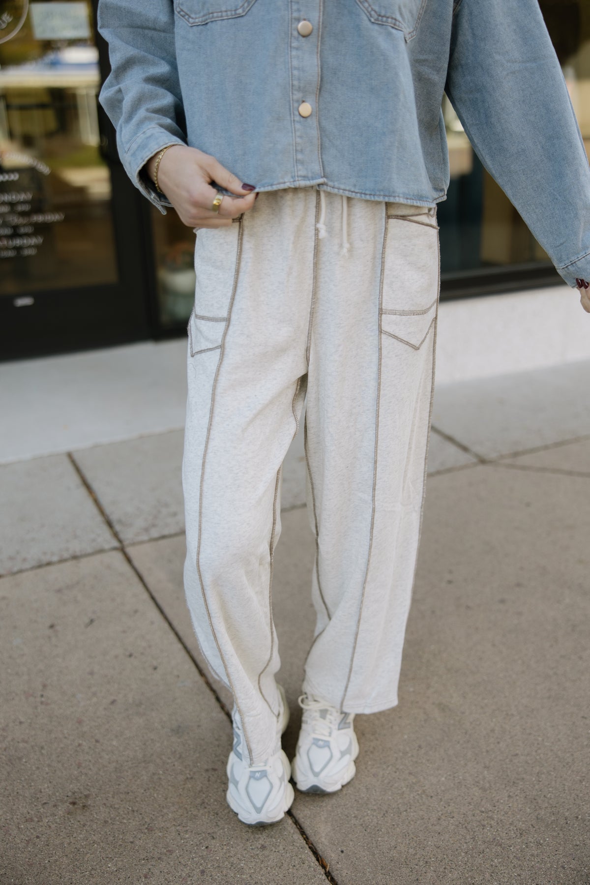 Seam Detail Terry Sweatpants