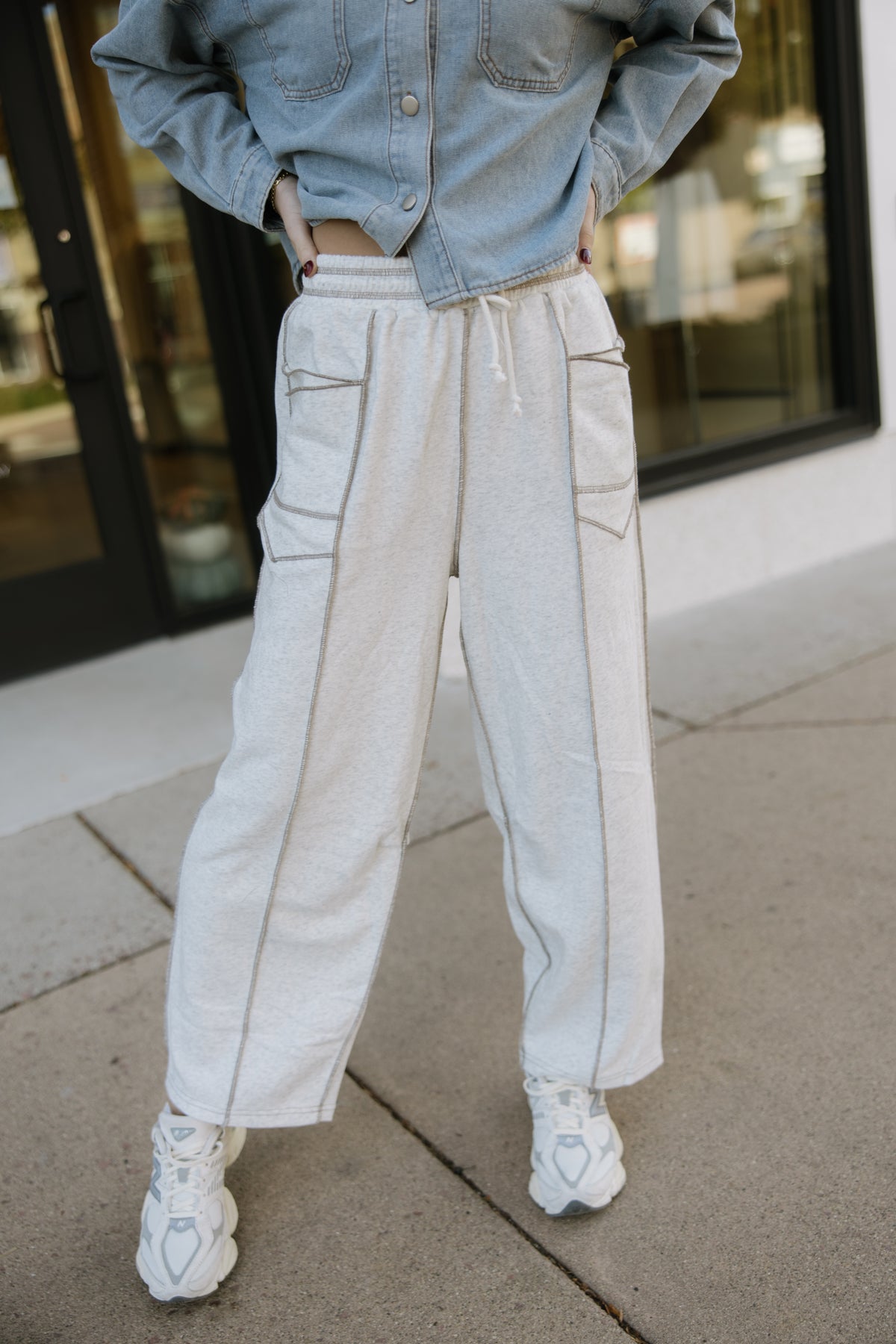 Seam Detail Terry Sweatpants