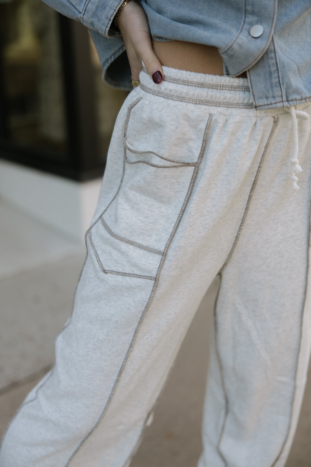 Seam Detail Terry Sweatpants