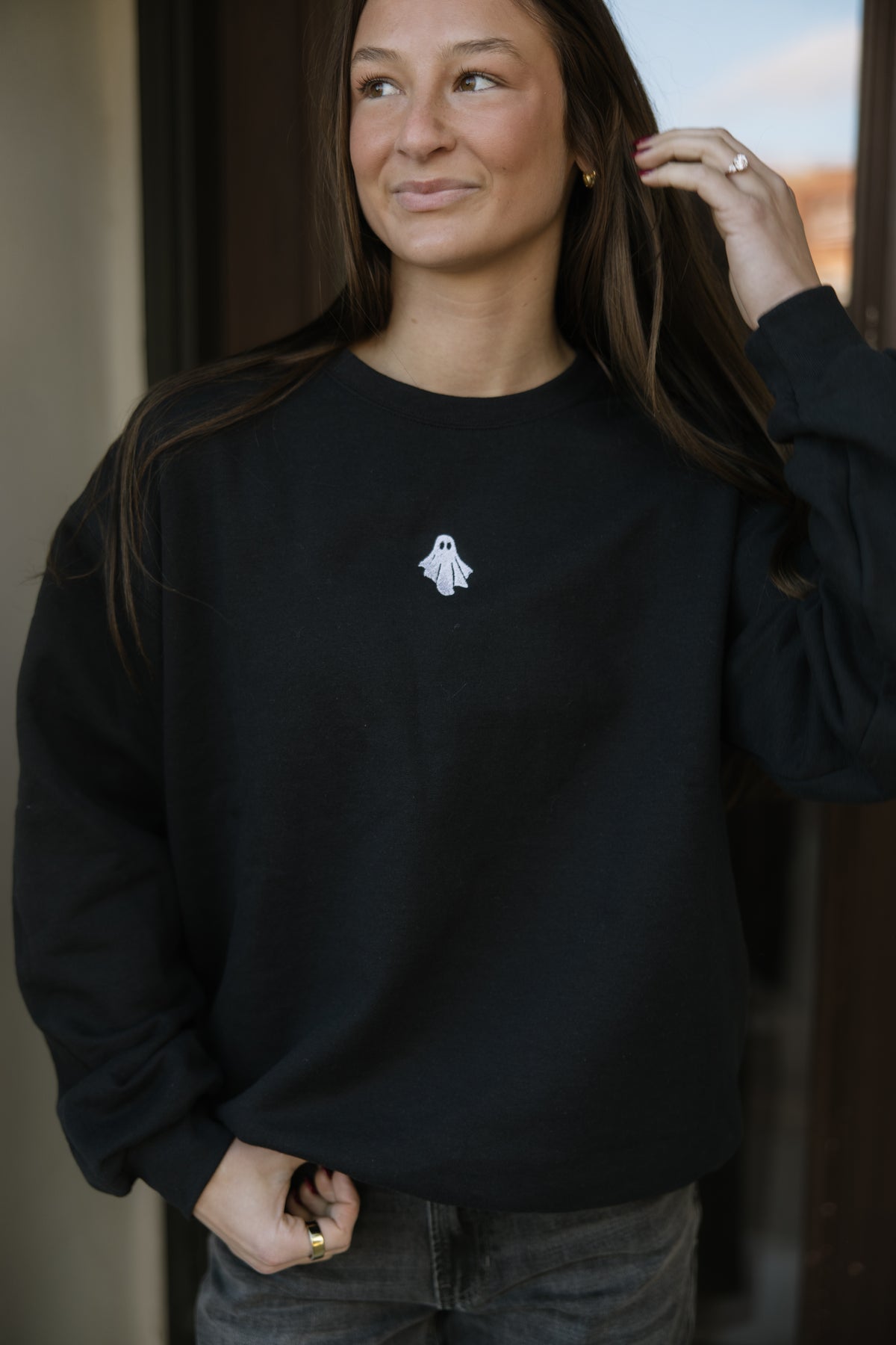 Ghost Embroidered Crewneck