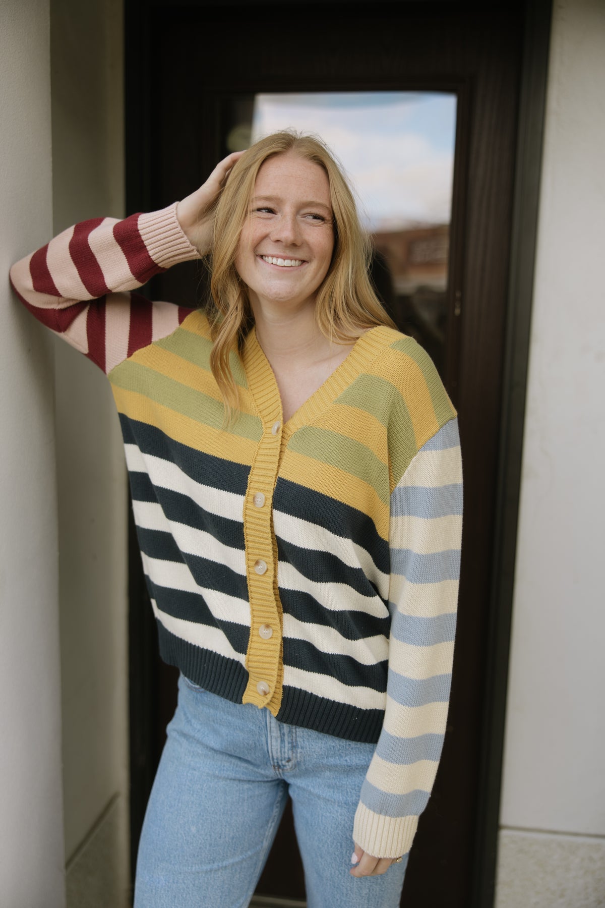 Colorful Stripe Cotton Cardigan