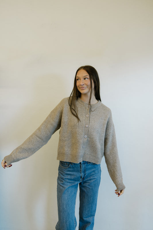 Mocha Button Front Cardigan