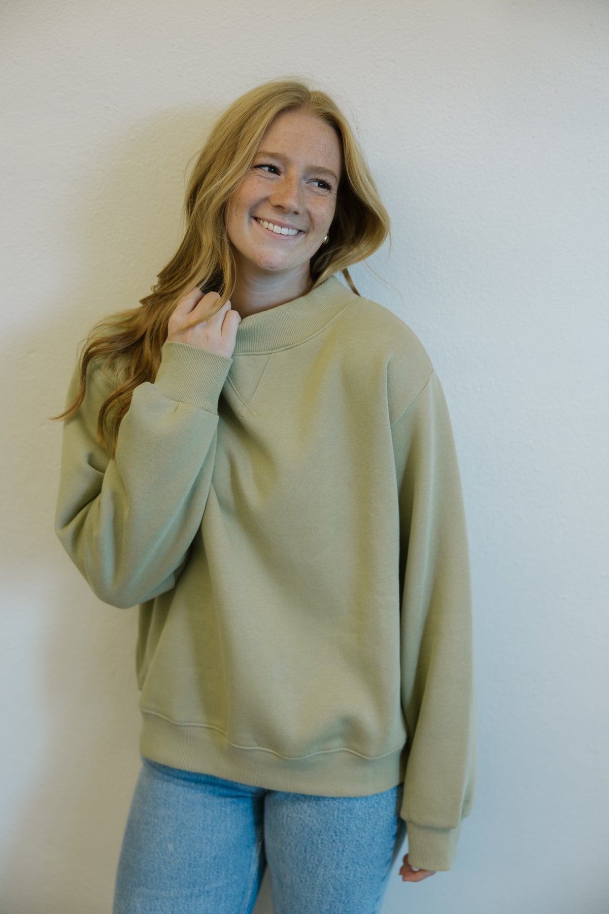 Sage Wide Neck Sweatshirt