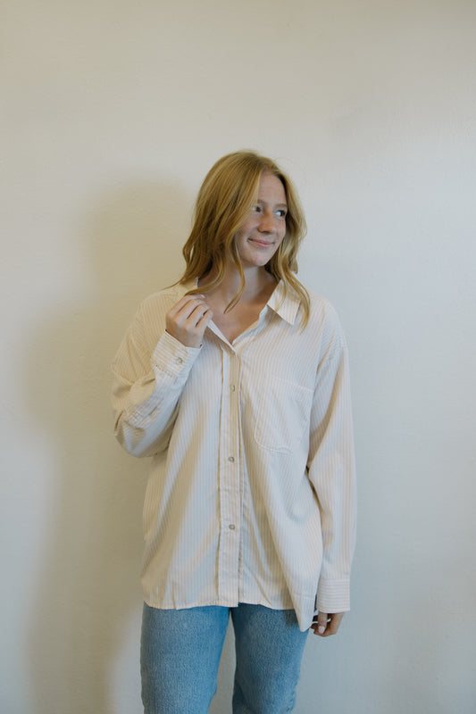 Beige Collared Button Down