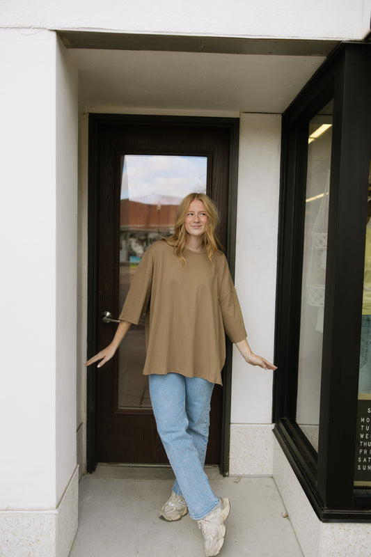 Khaki Oversized Everyday Tee