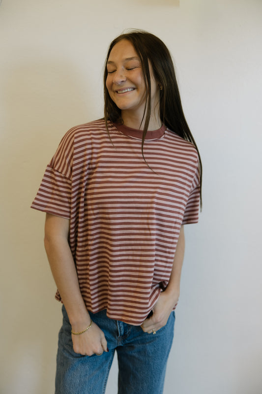 Relaxed Stripe Short Sleeve Tee