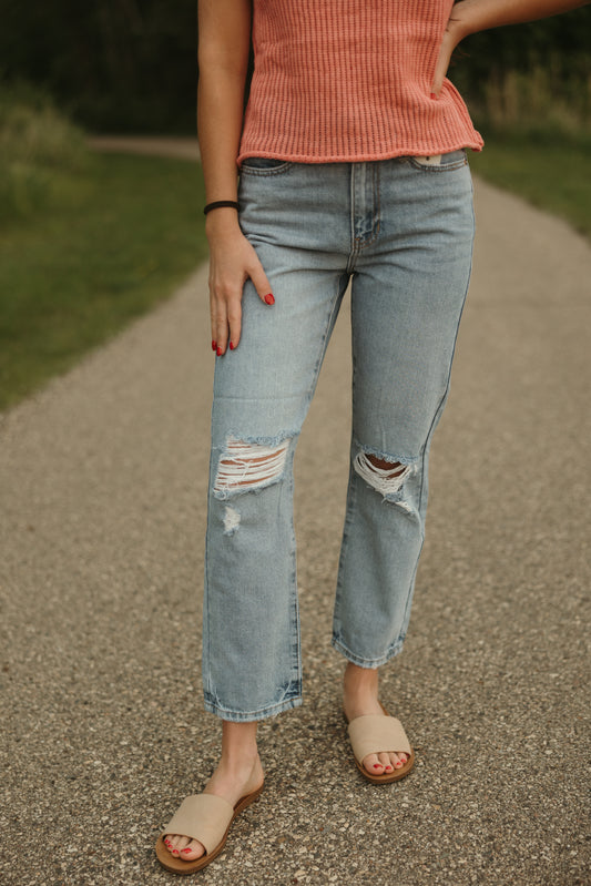 Light Wash Distressed Jeans