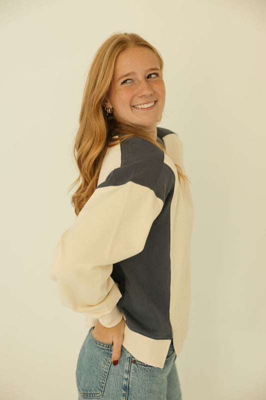 Colorblock Terry Pullover