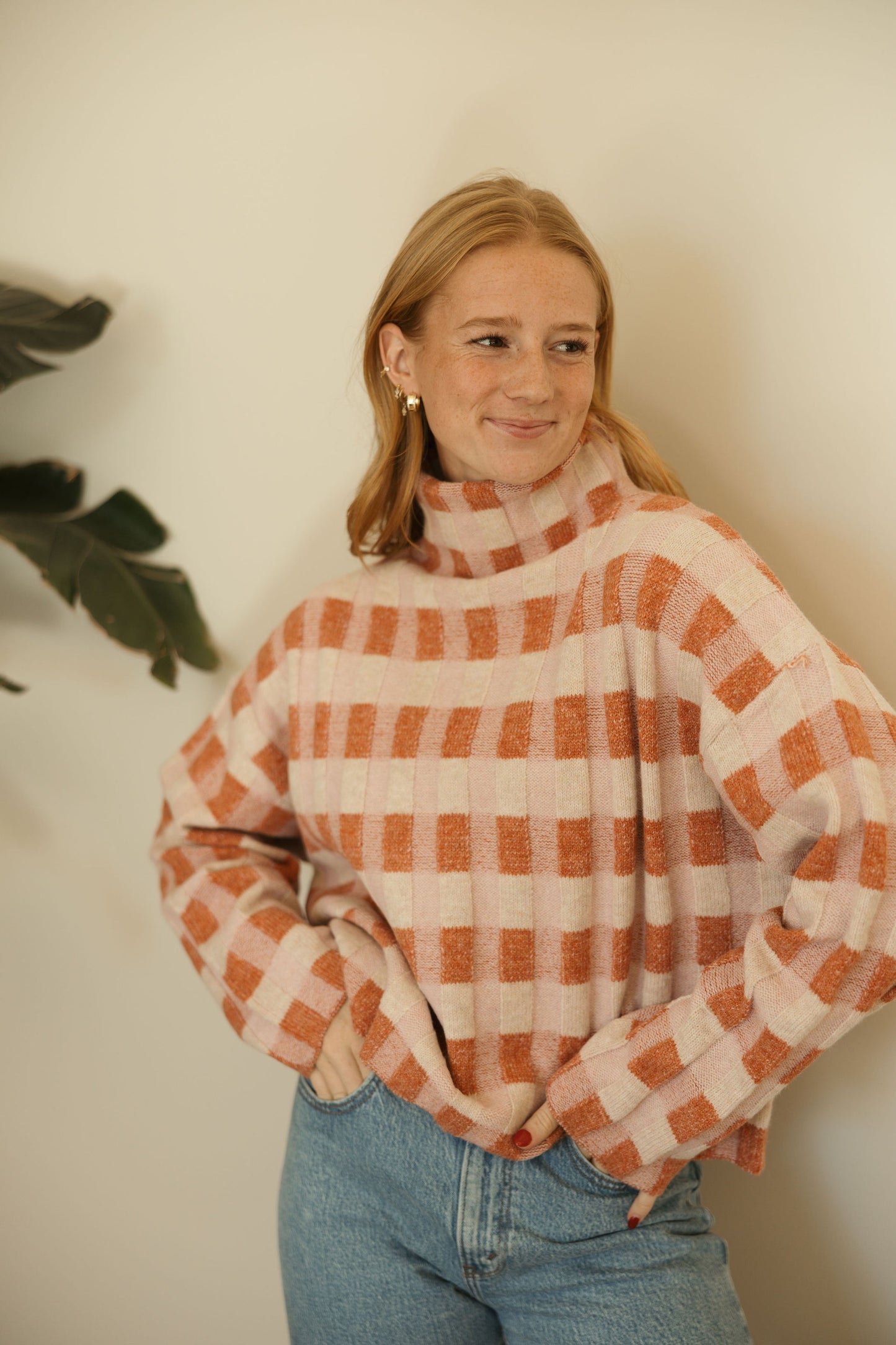 Rust Multicolor Turtleneck