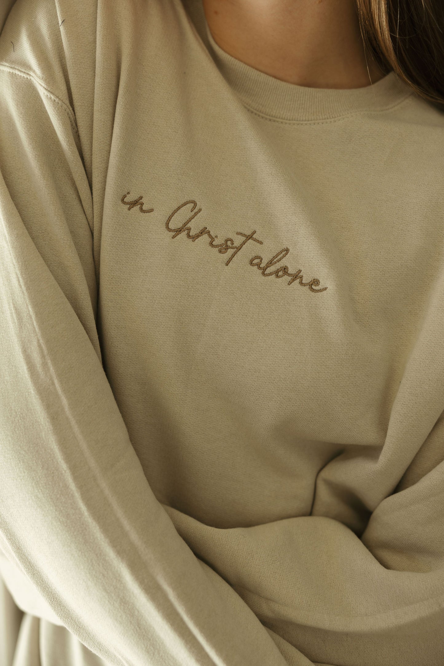 In Christ Alone Embroidered Crewneck
