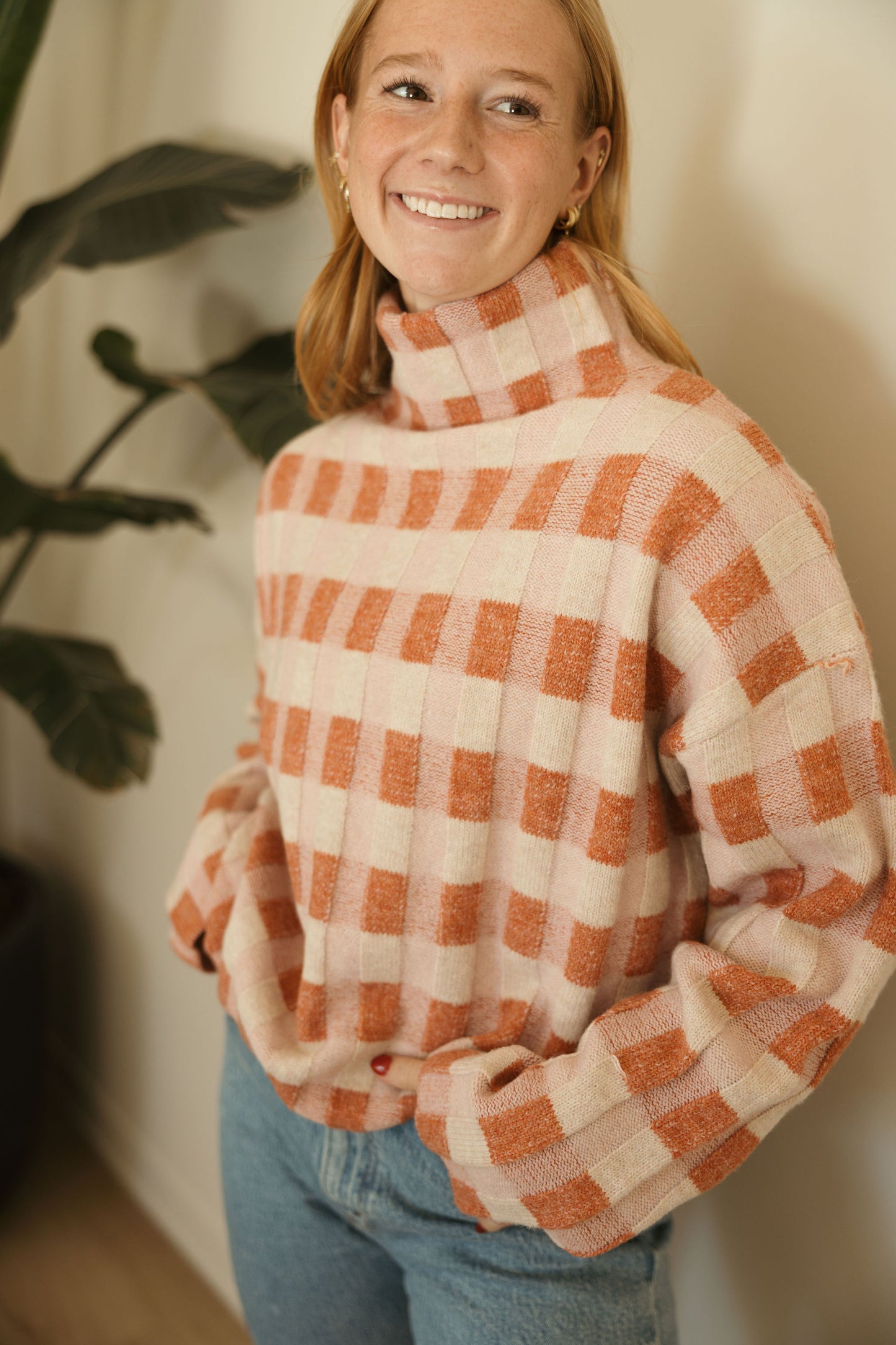 Rust Multicolor Turtleneck